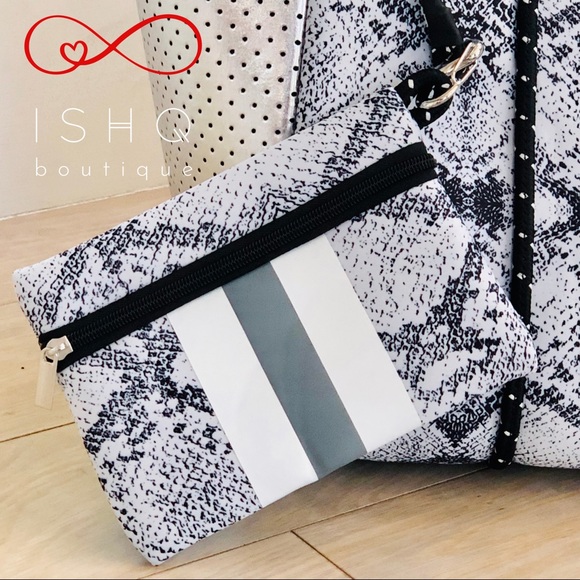 Abby, Trapeze Neoprene Tote Bag Gym bag beach bag - Picture 3 of 8